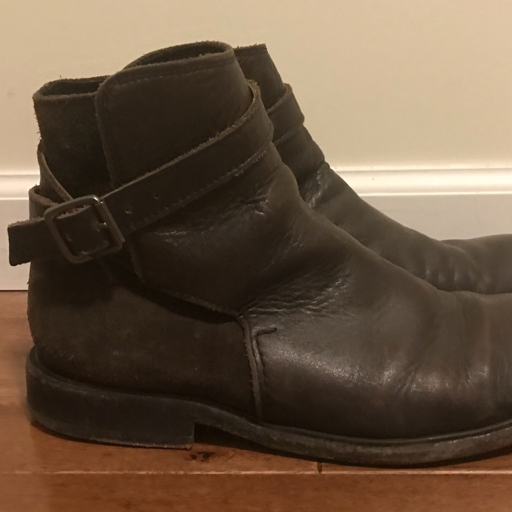 AllSaints Unisex Brown Suede Leather Boots